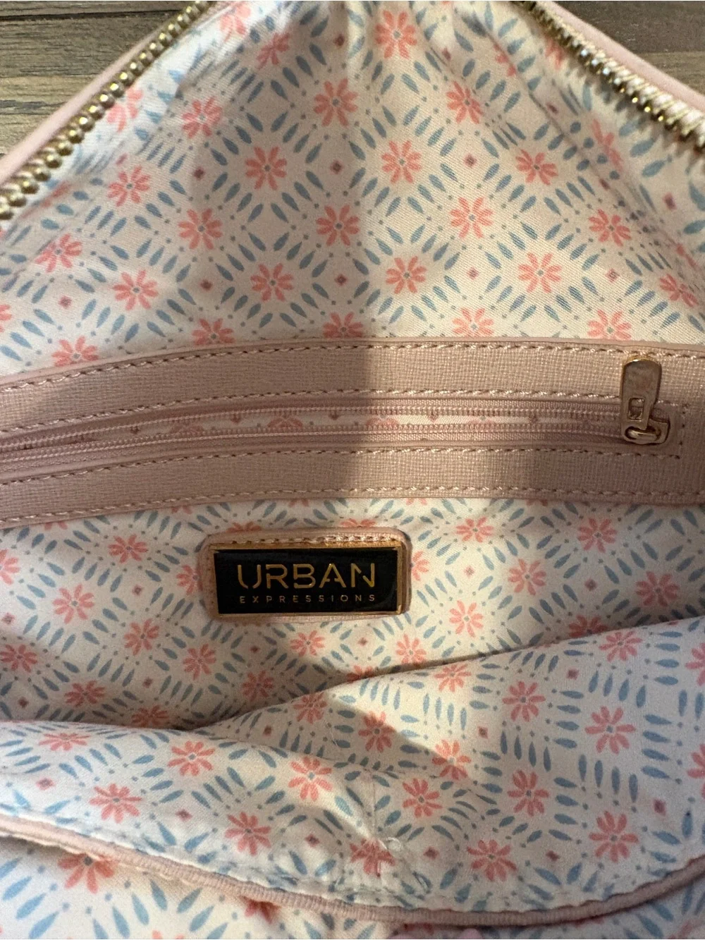Urban Expressions Blush Pink Cosmetic Pouch with Gold Zipper